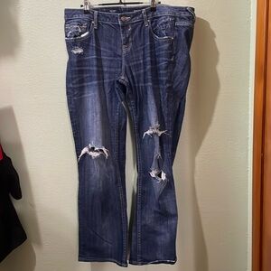 Vigoss Blue Distressed Straight Leg Jeans